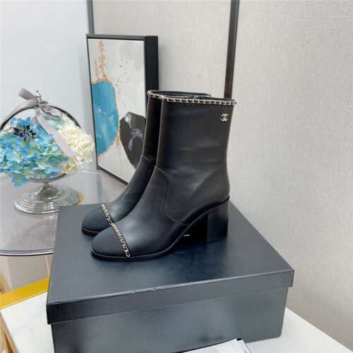 High Quality Luxury Chanel Chain Ankle Boots