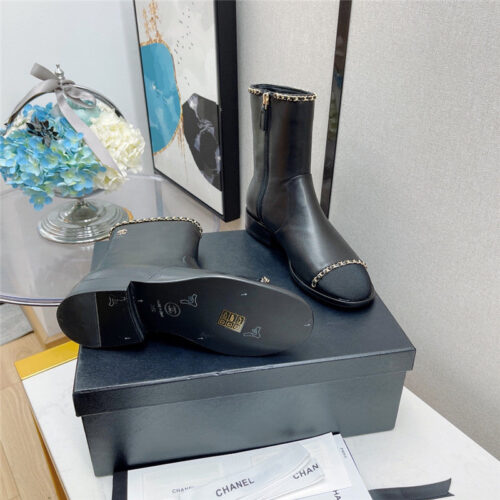 High Quality Luxury Chanel Chain Ankle Boots – Style 93222 alternate view
