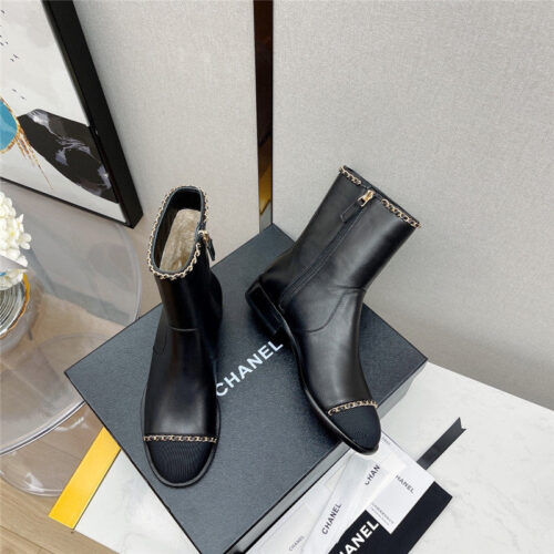 High Quality Luxury Chanel Chain Ankle Boots – Style 93222 product detail