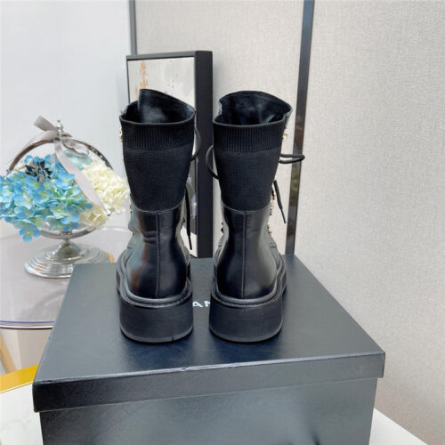 High Quality Luxury Chanel Platform Lace-Up Martin Boots product detail