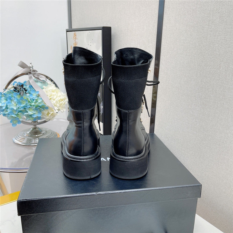 High Quality Luxury Chanel Platform Lace-Up Martin Boots product detail