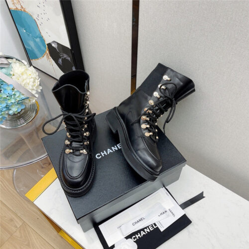 High Quality Luxury Chanel Platform Lace-Up Martin Boots product detail