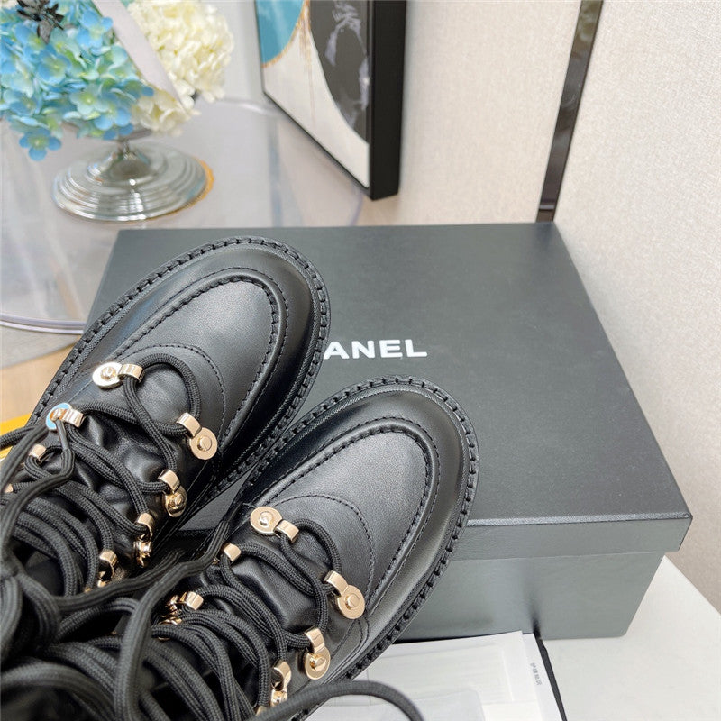 High Quality Luxury Chanel Platform Lace-Up Martin Boots product detail