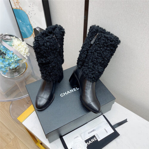 High Quality Luxury Chanel Thick Heel Ankel Boots alternate view