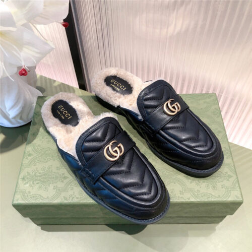 High Quality Luxury Gucci GG Wool Slippers – Style 56883