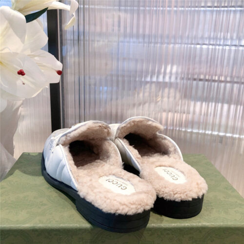 High Quality Luxury Gucci GG Wool Slippers product detail