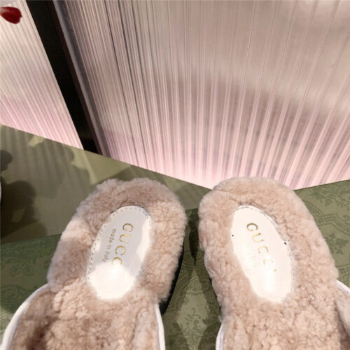 High Quality Luxury Gucci GG Wool Slippers product detail
