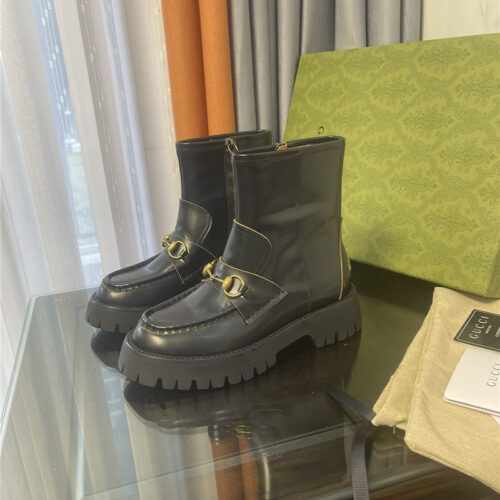 High Quality Luxury Gucci Horsebit Ankle Boots – Style 71475