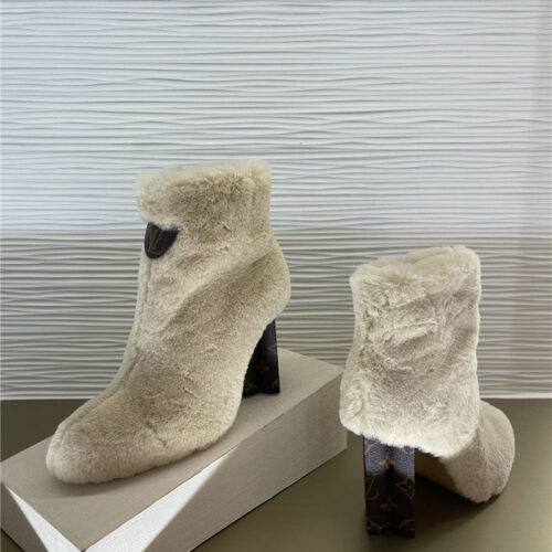 High Quality Luxury Louis Vuitton Rabbit Fur Ankle Boots product detail