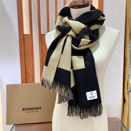 High Quality Luxury Burberry Wool Jacquard Scarf – Style 24648