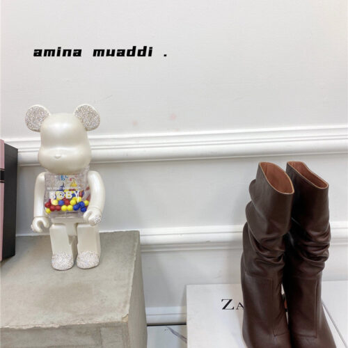 High Quality Luxury Amina Muaddi Giorgia Leather Ankle Boots product detail