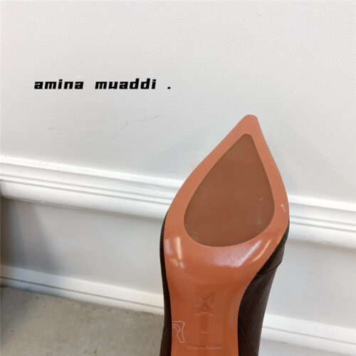 High Quality Luxury Amina Muaddi Giorgia Leather Ankle Boots product detail