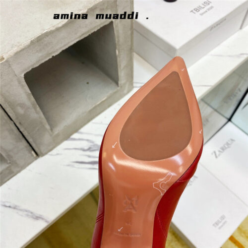 High Quality Luxury Amina Muaddi Giorgia Leather Ankle Boots – Style 16195 product detail