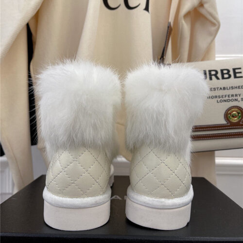 High Quality Luxury Chanel Rabbit Fur Logo Snow Boots – Style 86822 product detail