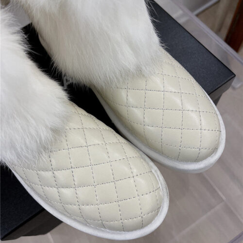 High Quality Luxury Chanel Rabbit Fur Logo Snow Boots – Style 86822 product detail