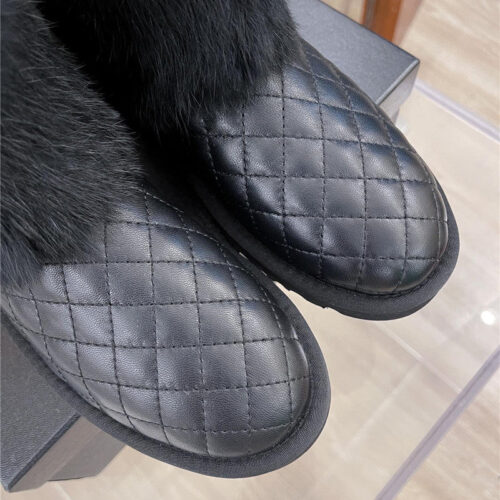 High Quality Luxury Chanel Rabbit Fur Logo Snow Boots product detail