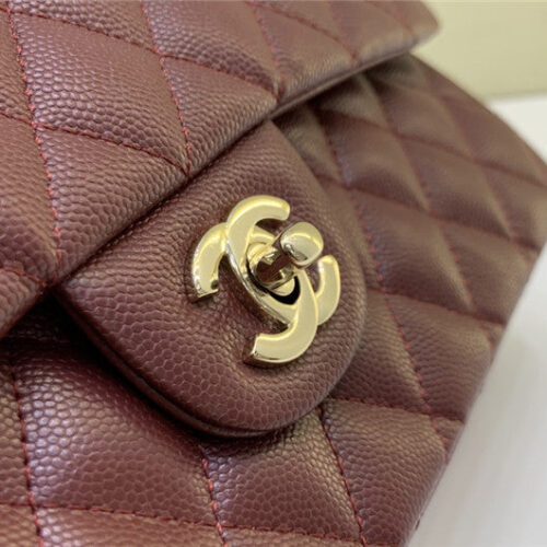High Quality Luxury Chanel Classic CF 2.55 Burgundy Bag – Style 47368 product detail