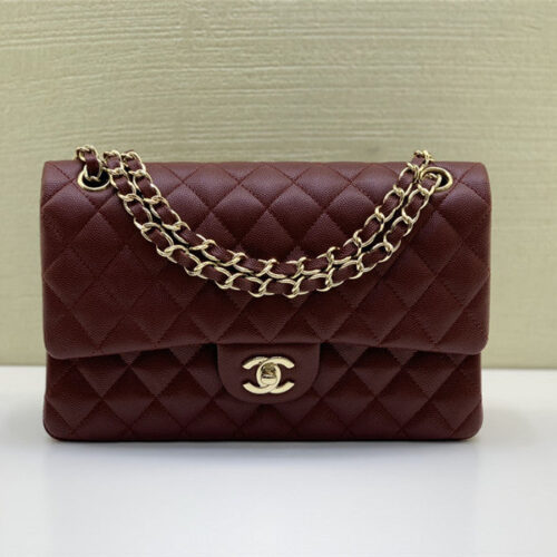 High Quality Luxury Chanel Classic CF 2.55 Burgundy Bag – Style 47368