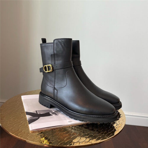 High Quality Luxury Dior Cd Buckle Ankle Boots