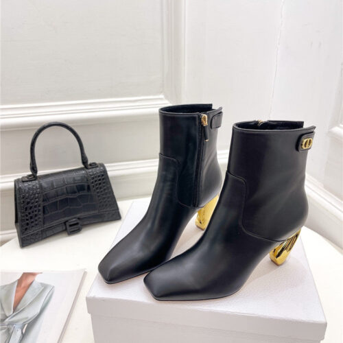 High Quality Luxury Dior Leather Ankle Boots