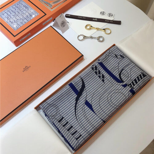 High Quality Luxury Hermes Cashmere Silk Shawl Scarf – Style 26134 product detail