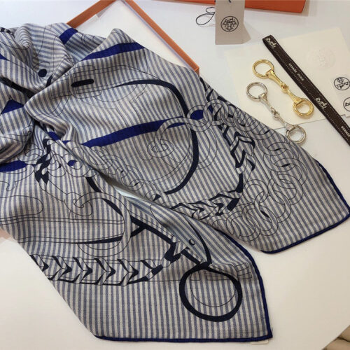 High Quality Luxury Hermes Cashmere Silk Shawl Scarf – Style 26134 product detail