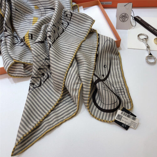High Quality Luxury Hermes Cashmere Silk Shawl Scarf product detail
