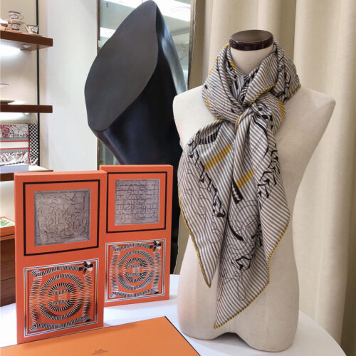 High Quality Luxury Hermes Cashmere Silk Shawl Scarf