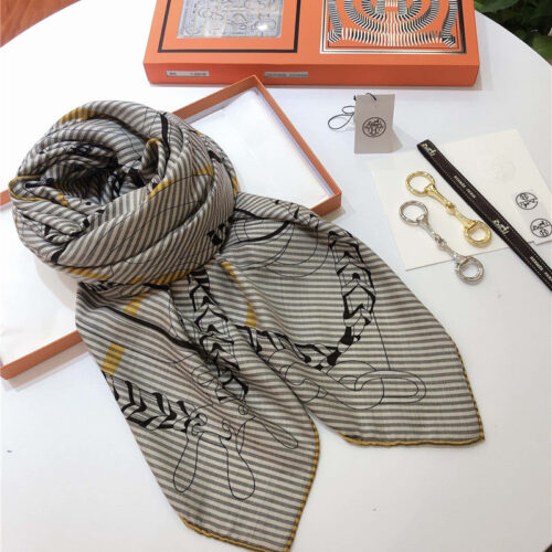High Quality Luxury Hermes Cashmere Silk Shawl Scarf product detail