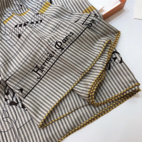 High Quality Luxury Hermes Cashmere Silk Shawl Scarf product detail