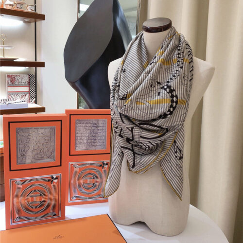 High Quality Luxury Hermes Cashmere Silk Shawl Scarf product detail