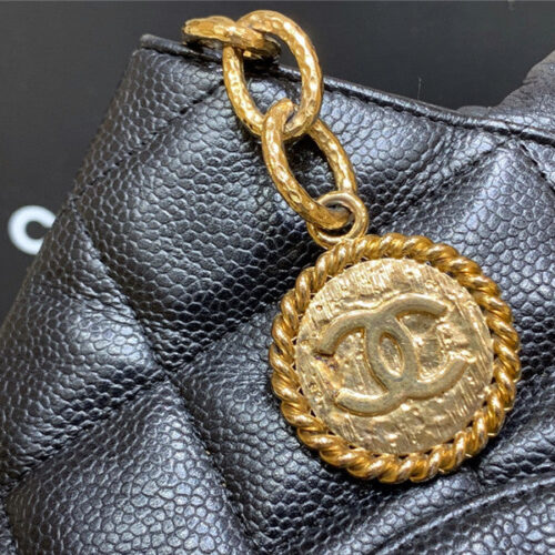 High Quality Luxury Chanel Vintage Caviar Medallion Tote Bag product detail