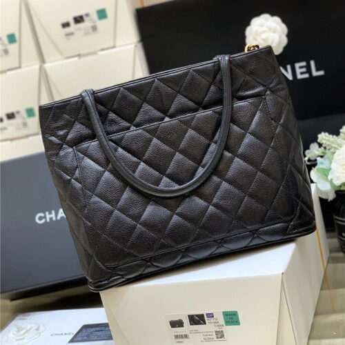 High Quality Luxury Chanel Vintage Caviar Medallion Tote Bag alternate view