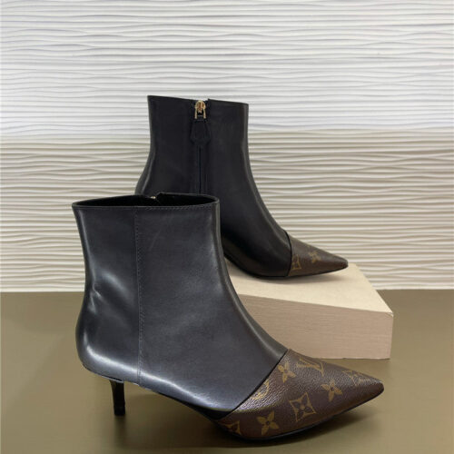 High Quality Luxury Louis Vuitton Pointed High Heel Ankle Boots