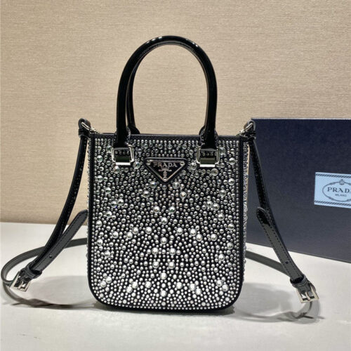 High Quality Luxury Prada Crystal Tote Bag – Style 26837