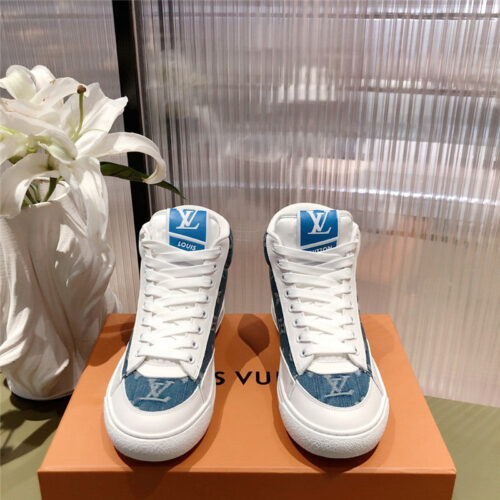High Quality Luxury Louis Vuitton High Top Denim Sneakers product detail
