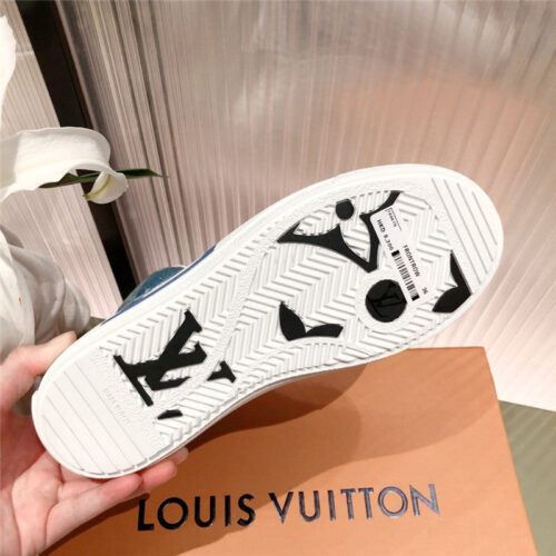 High Quality Luxury Louis Vuitton High Top Denim Sneakers product detail