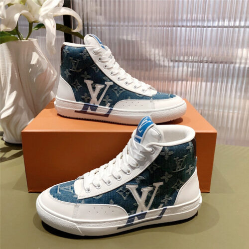 High Quality Luxury Louis Vuitton High Top Denim Sneakers product detail