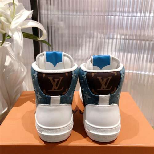 High Quality Luxury Louis Vuitton High Top Denim Sneakers product detail