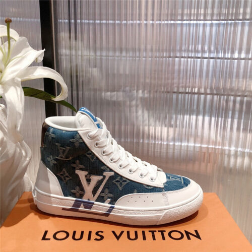 High Quality Luxury Louis Vuitton High Top Denim Sneakers product detail