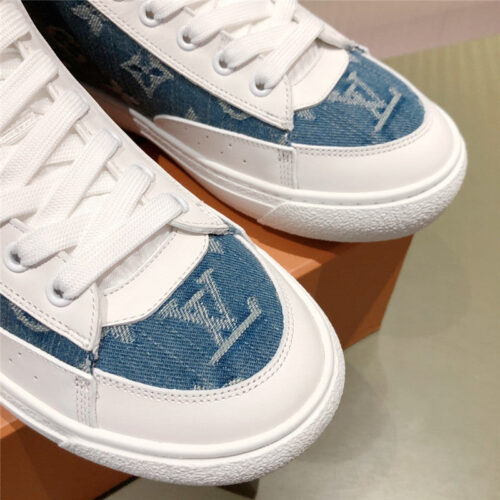 High Quality Luxury Louis Vuitton High Top Denim Sneakers product detail