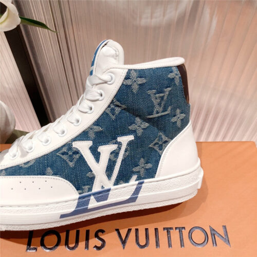 High Quality Luxury Louis Vuitton High Top Denim Sneakers product detail