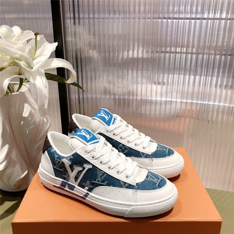 High Quality Luxury Louis Vuitton Low Top Denim Sneakers
