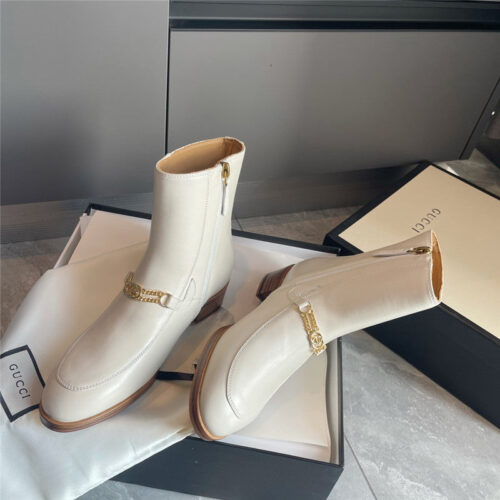 High Quality Luxury Gucci GG Chain Ankle Boots – Style 87539 product detail