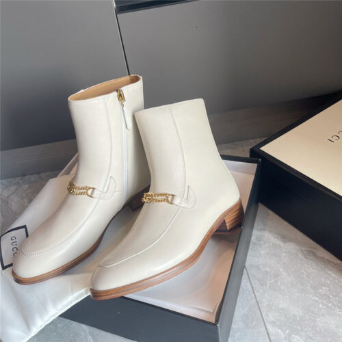 High Quality Luxury Gucci GG Chain Ankle Boots – Style 87539 product detail