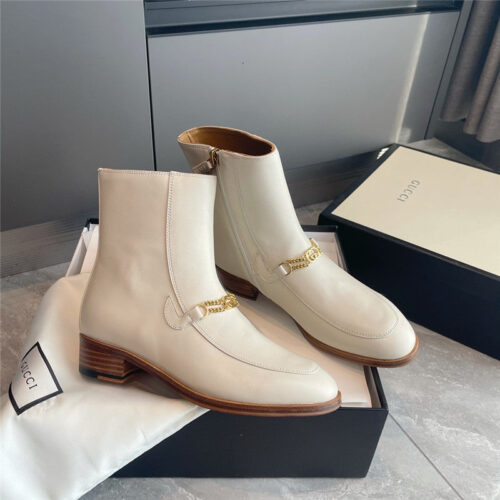 High Quality Luxury Gucci GG Chain Ankle Boots – Style 87539 product detail