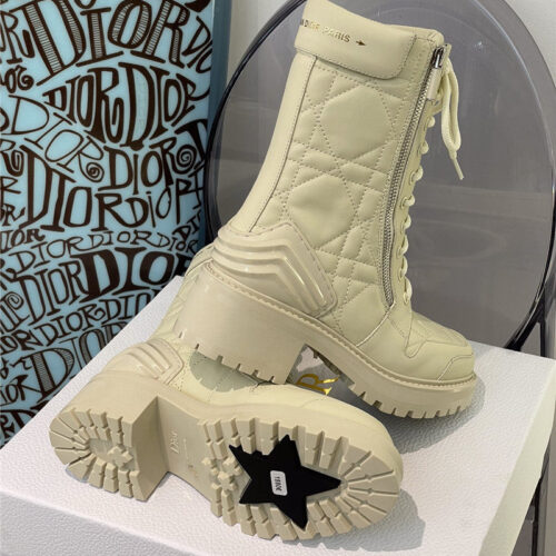 High Quality Luxury Dior Leather Diamond Ankle Boots product detail