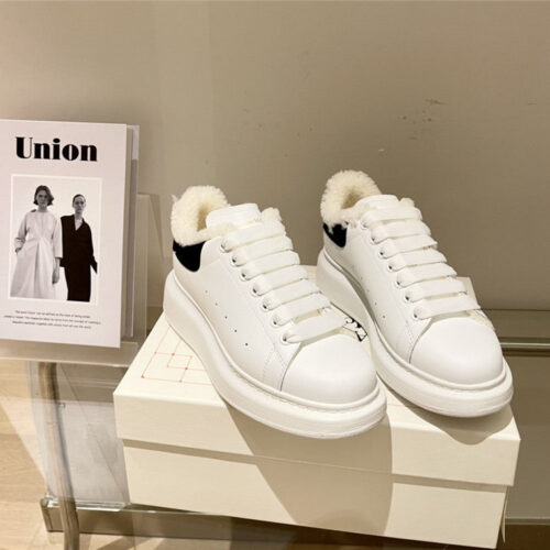 High Quality Luxury Alexander McQueen White Sneakers Womens – Style 35459
