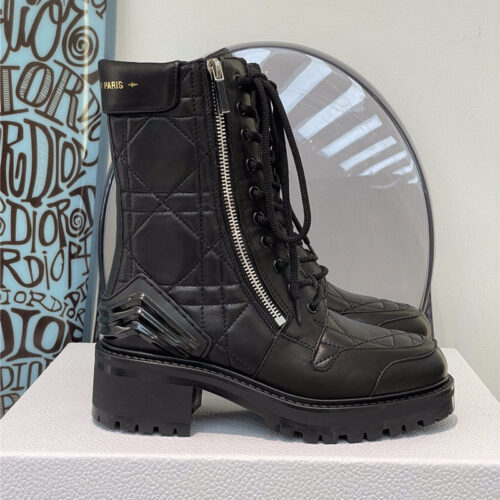 High Quality Luxury Dior Leather Diamond Ankle Boots – Style 76454 product detail