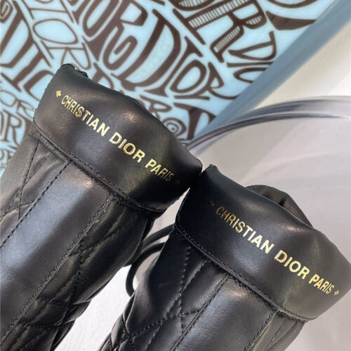 High Quality Luxury Dior Leather Diamond Ankle Boots – Style 76454 product detail